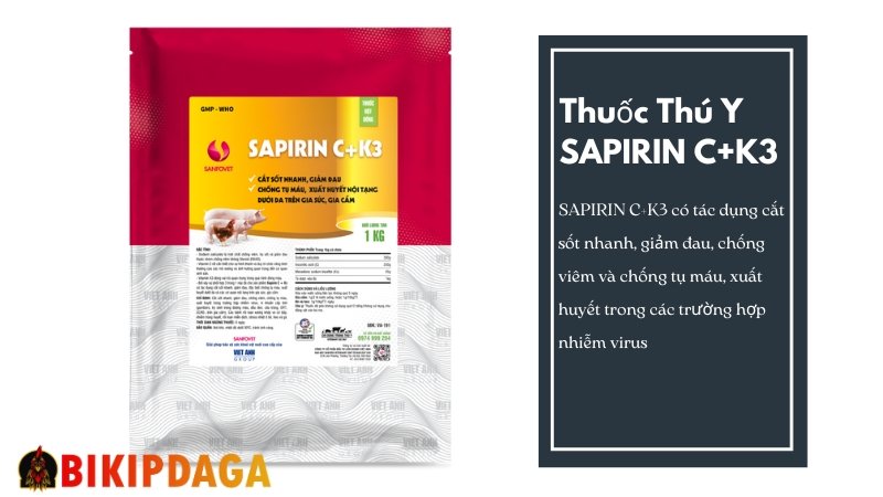 Thuốc thú y Sapirin C+K3